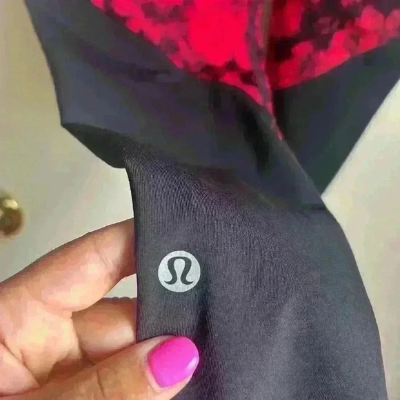 Lululemon Athletica Train Times Fast Pace 25” Leggings Carminetrue Red Black - Picture 6 of 10